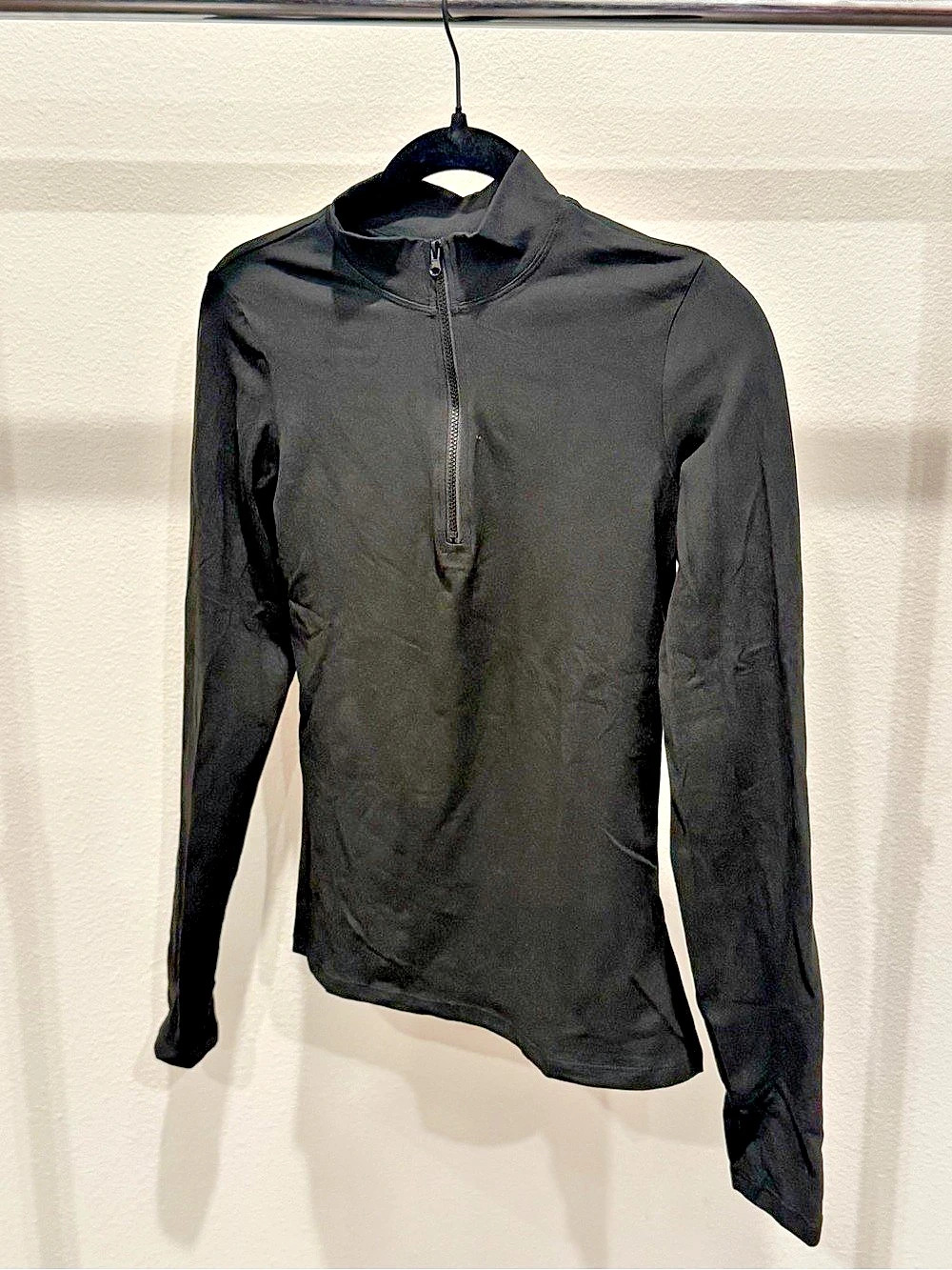 SHEIN Black Quarter-Zip Long Sleeve Size Large Like New